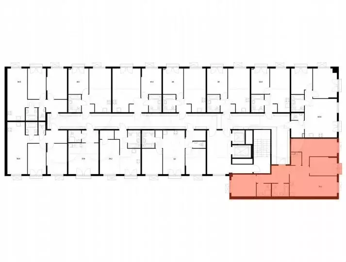 3-к. квартира, 79,3 м, 7/9 эт. - Фото 1