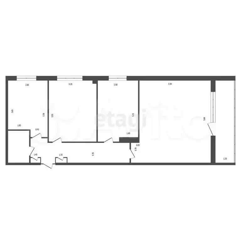 3-к. квартира, 61,1 м, 8/12 эт. - Фото 0