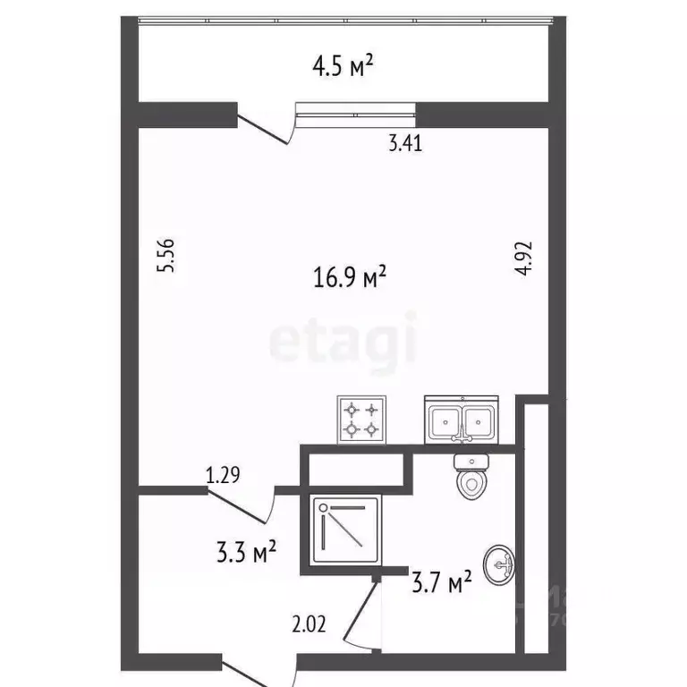 Студия Санкт-Петербург просп. Ветеранов, 169к3 (23.9 м) - Фото 0