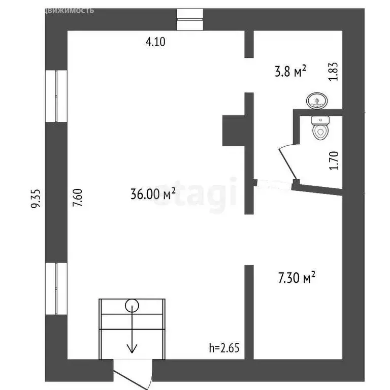 Помещение свободного назначения (50.4 м) - Фото 1