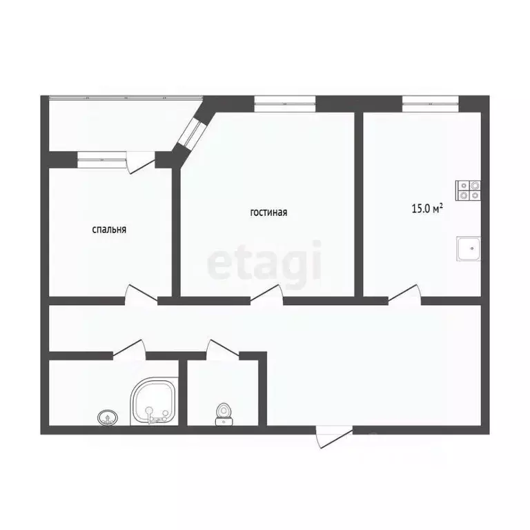 2-к кв. Тюменская область, Тюмень ул. Кузнецова, 15 (92.5 м) - Фото 1