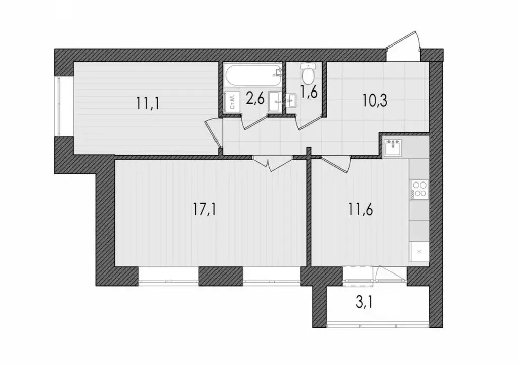 2-комнатная квартира: Киров, улица Капитана Дорофеева, 22 (57.4 м) - Фото 1