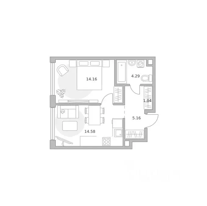 1-к кв. Москва ул. Народного Ополчения, 34С4 (39.23 м) - Фото 1