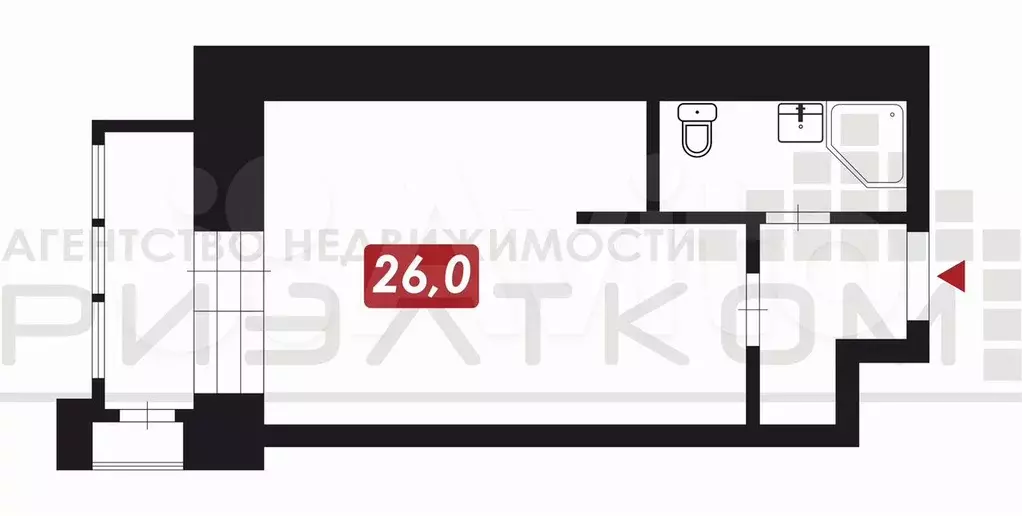 Квартира-студия, 26 м, 10/11 эт. - Фото 0