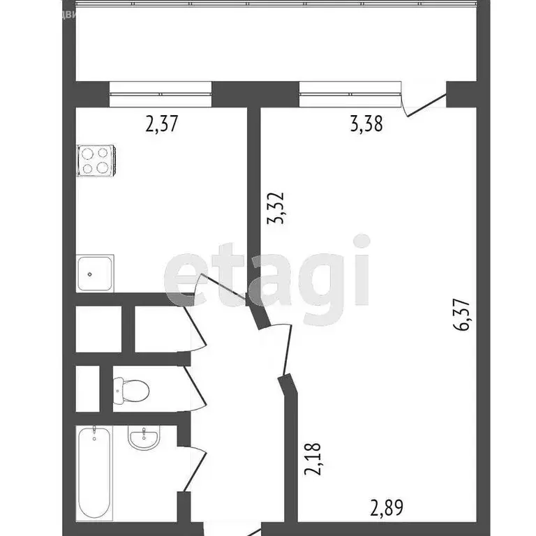 1-комнатная квартира: Ставрополь, улица Южный Обход, 53Г (37 м) - Фото 1
