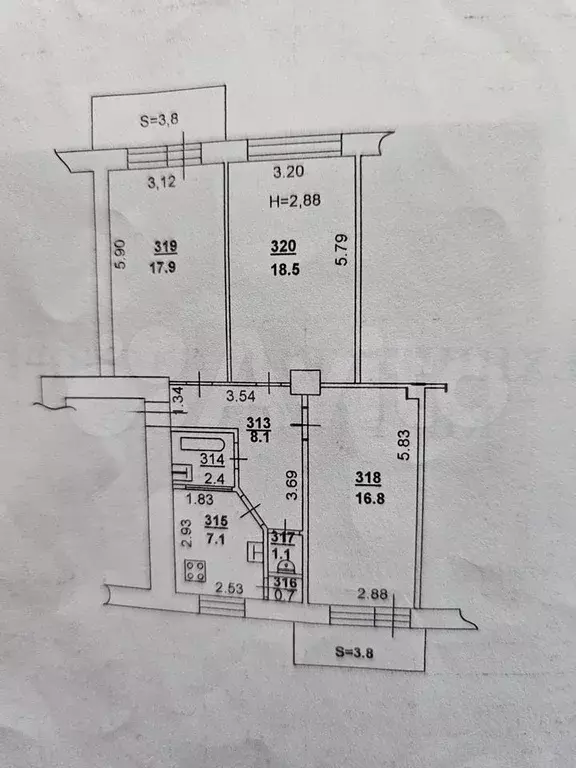 3-к. квартира, 80 м, 2/5 эт. - Фото 0