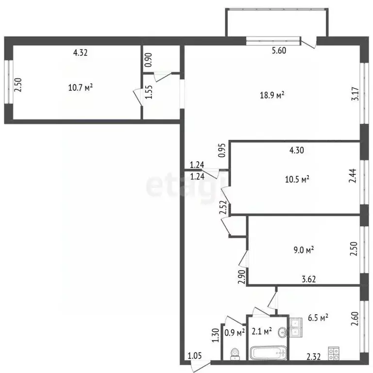 4-к кв. Санкт-Петербург Альпийский пер., 15К1 (72.9 м) - Фото 2