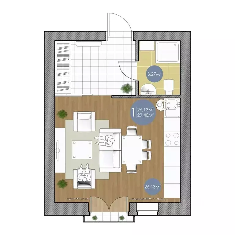 Студия Оренбургская область, Оренбургский район, пос. Пригородный, ... - Фото 1
