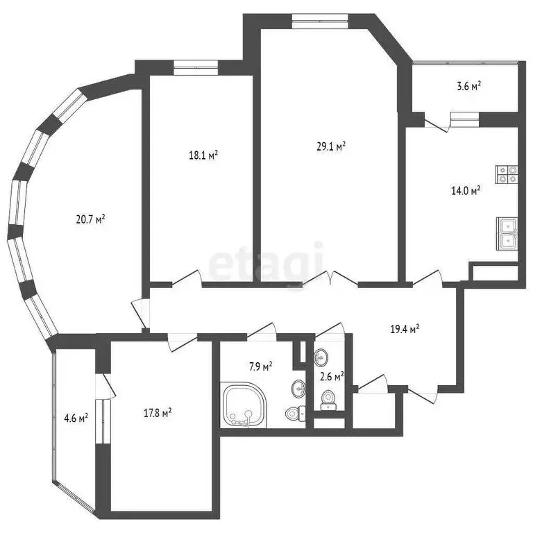 4-комнатная квартира: Раменское, Северное шоссе, 42 (135.5 м) - Фото 2