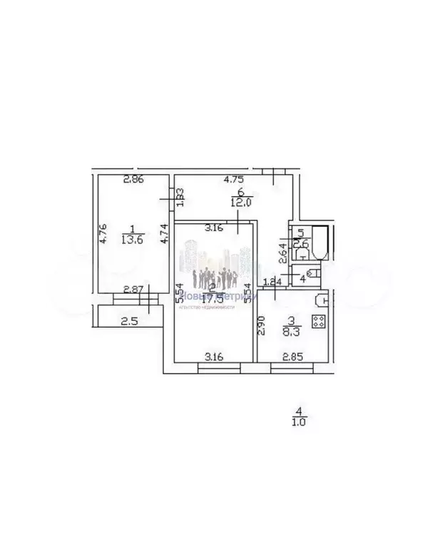 2-к. квартира, 55 м, 5/7 эт. - Фото 0