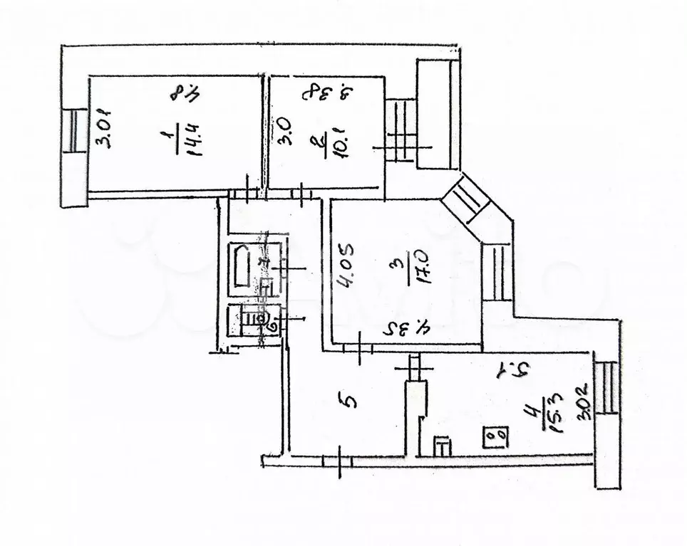 3-к. квартира, 76 м, 3/6 эт. - Фото 0