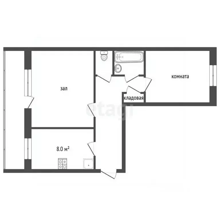 2-к кв. Псковская область, Печоры ул. Мелиораторов, 13 (49.7 м) - Фото 2