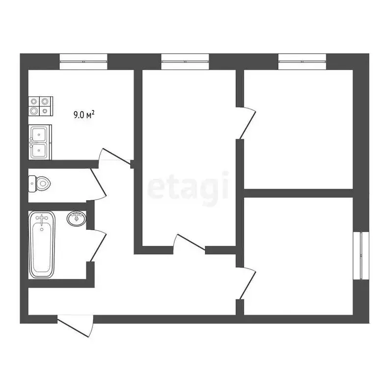 3-комнатная квартира: Серпухов, улица Крупской, 4 (80.9 м) - Фото 1