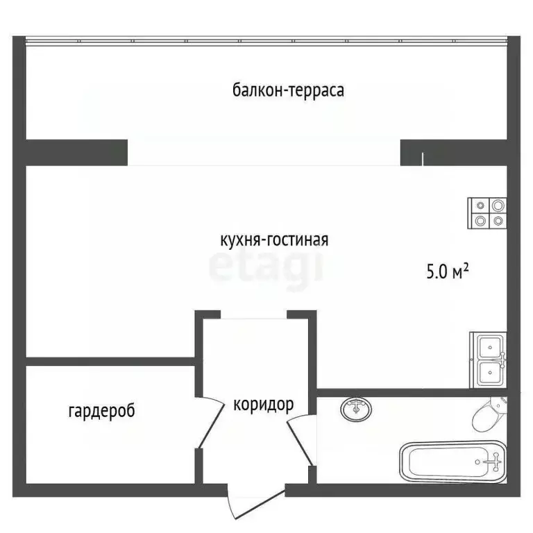 Студия Московская область, Раменское Высоковольтная ул., 23 (31.9 м) - Фото 2