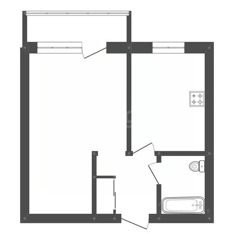 1-к кв. Амурская область, Белогорский муниципальный округ, с. ... - Фото 2