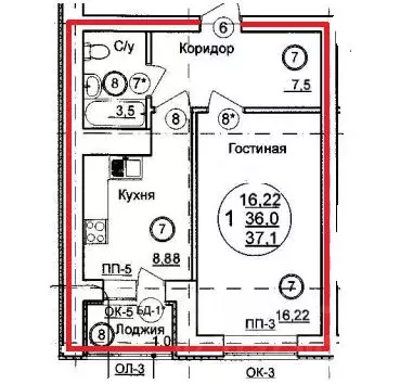 1-к кв. Башкортостан, Уфа ул. Мечтателей, 10/1 (37.1 м) - Фото 2