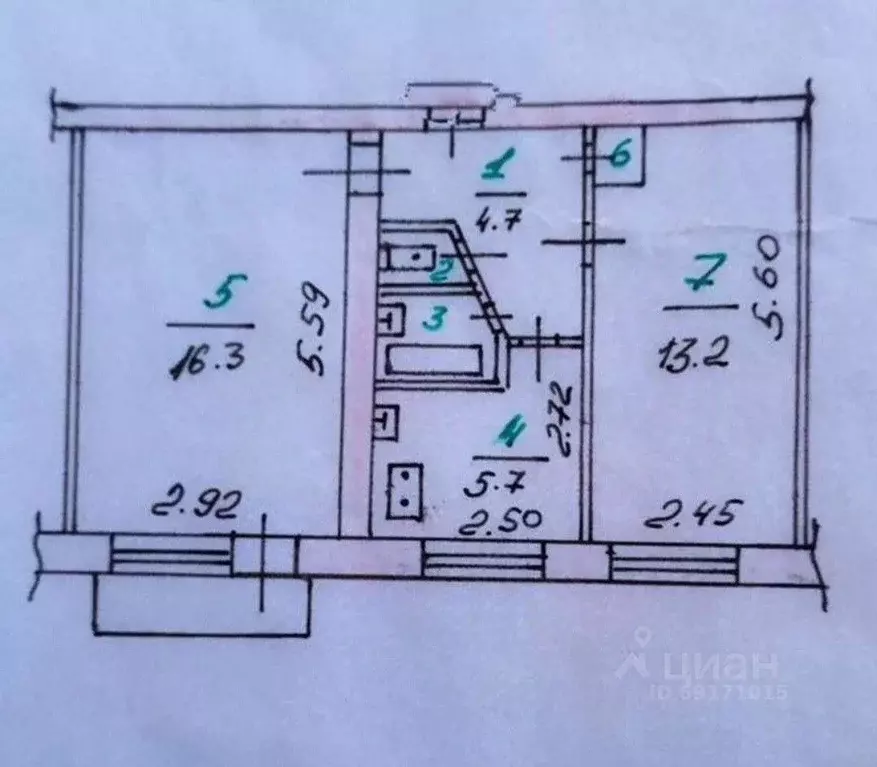 2-к кв. Орловская область, Орел Карачевское ш., 56А (43.5 м) - Фото 1