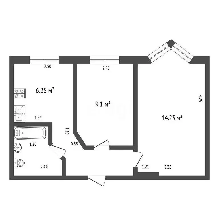 2-комнатная квартира: Санкт-Петербург, Гаванская улица, 45 (38.8 м) - Фото 2
