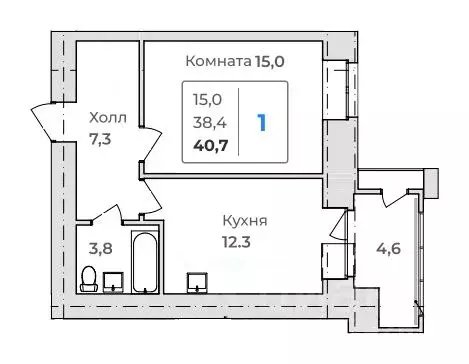 1-к кв. Амурская область, Благовещенск  (40.7 м) - Фото 0