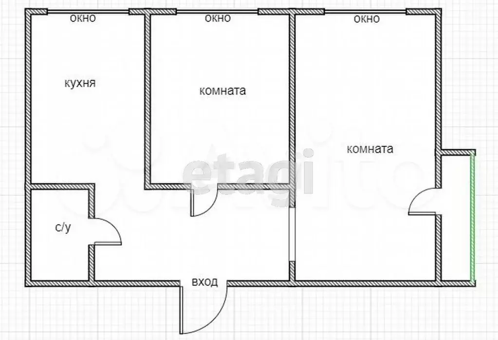 2-к. квартира, 50 м, 7/9 эт. - Фото 0