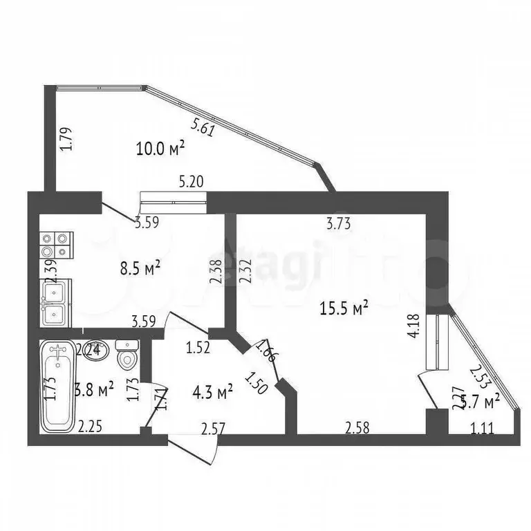 1-к. квартира, 31 м, 5/9 эт. - Фото 0