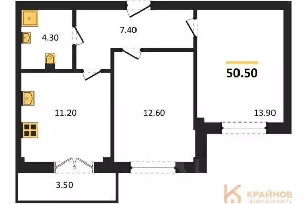 2-к кв. Воронежская область, Воронеж Цимлянская ул., 10В/2 (50.5 м) - Фото 0