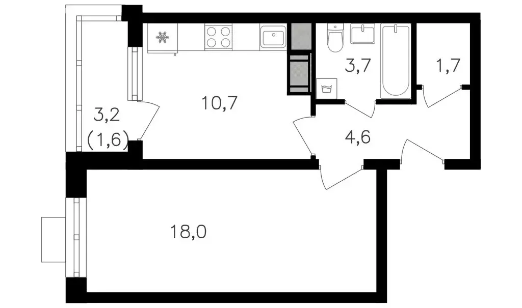 1-комнатная квартира: Москва, улица Берзарина, 32к4.2 (41.1 м) - Фото 0