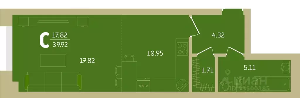 1-к кв. Башкортостан, Уфа Революционная ул., 39/4 (39.92 м) - Фото 1