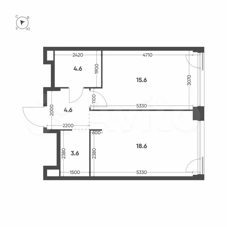 1-к. квартира, 47 м, 6/13 эт. - Фото 1