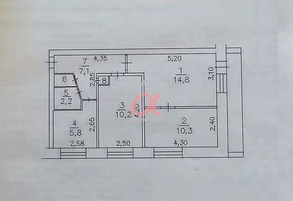 3-к кв. Кемеровская область, Кемерово ул. Халтурина, 29А (51.7 м) - Фото 2