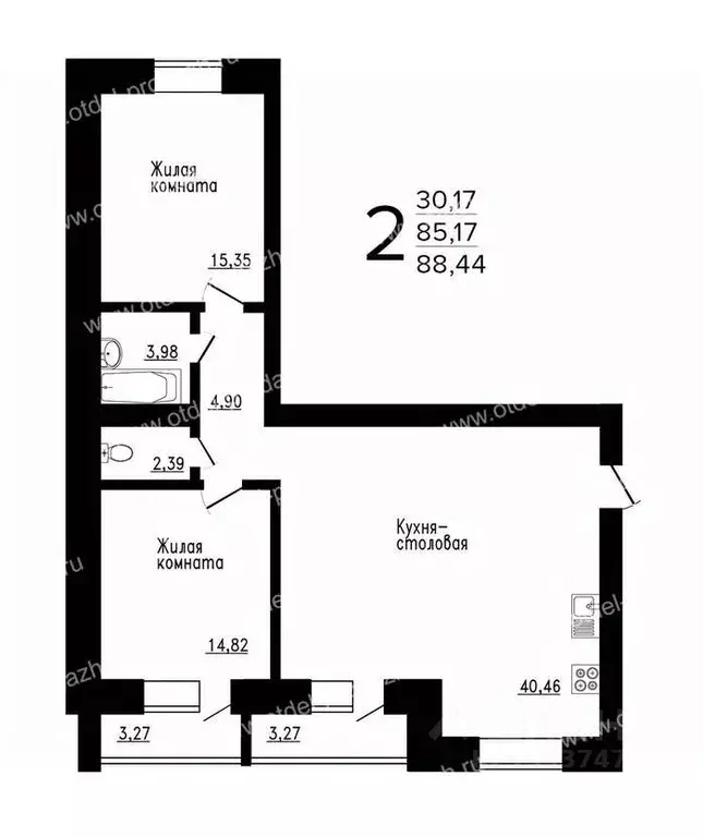 3-к кв. Воронежская область, Семилуки ул. Маяковского, 37/4 (80.9 м) - Фото 1