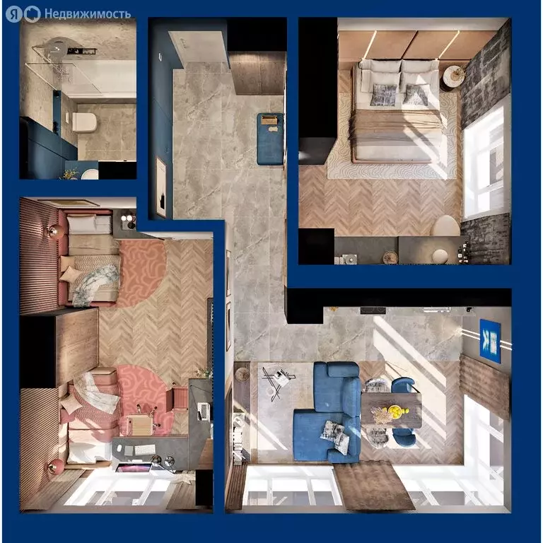 2-комнатная квартира: Уфа, жилой район Глумилино (63.51 м) - Фото 2