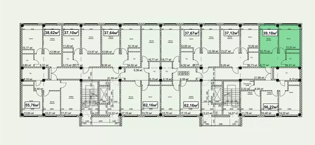 1-к кв. Ставропольский край, Ессентуки ул. Благодатная, 22к2 (39.18 м) - Фото 1