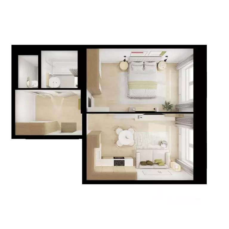 Квартира, 1 комната, 42.2 м - Фото 0