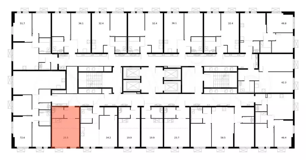 Квартира-студия, 25,5 м, 23/33 эт. - Фото 1