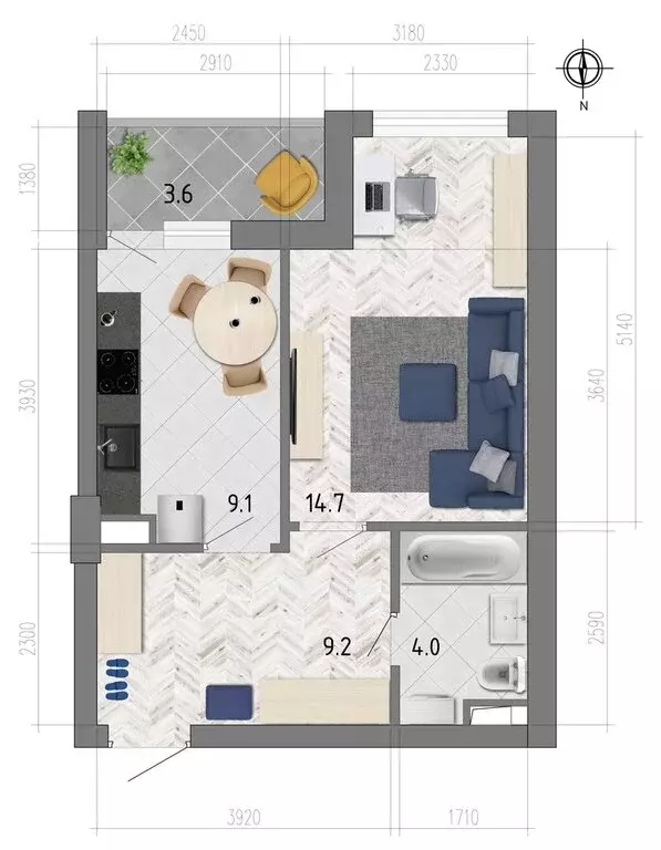 1-комнатная квартира: Воронеж, улица Фёдора Тютчева, 93/4 (38 м) - Фото 0