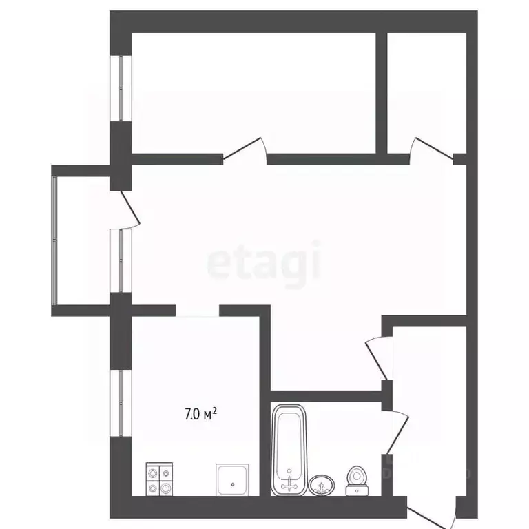 2-к кв. Тюменская область, Тюмень ул. Мельникайте, 109 (43.2 м) - Фото 2