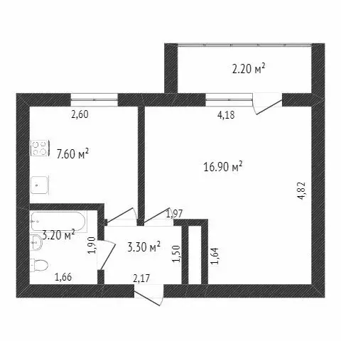 1-комнатная квартира: Ишим, Малая Садовая улица, 106 (31.9 м) - Фото 1
