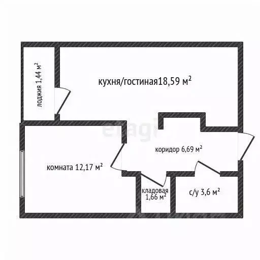 1-к кв. Адыгея, Майкоп ул. Гагарина, 1 (44.15 м) - Фото 2