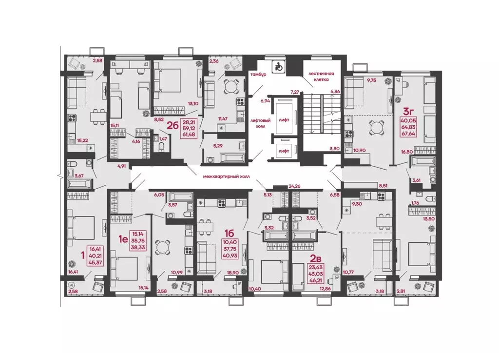 1-к кв. Пензенская область, Пенза ул. Измайлова, 41Б (40.93 м) - Фото 2