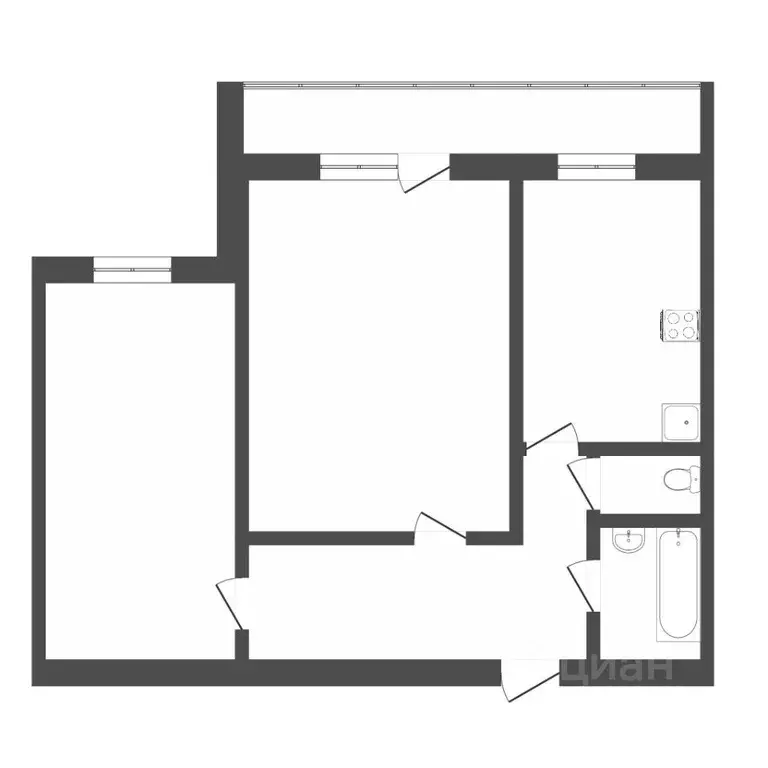 2-к кв. Тюменская область, Тюмень ул. Василия Гольцова, 2 (58.0 м) - Фото 1