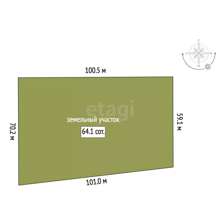 Участок в муниципальный округ Омский район, село Троицкое (64.11 м) - Фото 1