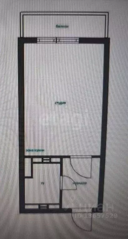 Студия Иркутская область, Иркутск Юбилейный мкр, 117 (26.0 м) - Фото 2