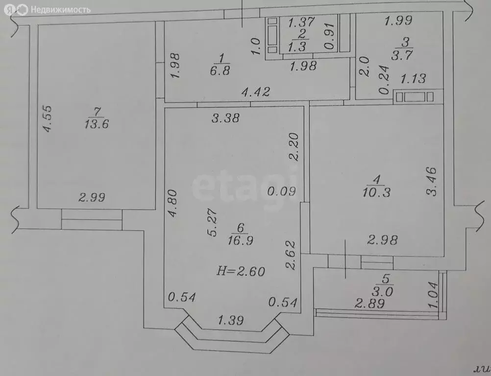 2-комнатная квартира: Анапа, улица Крылова, 13к1 (52.6 м) - Фото 0