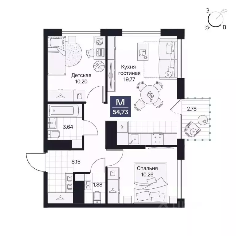 2-к кв. Волгоградская область, Волгоград просп. Имени В.И. Ленина, 59Г ... - Фото 1