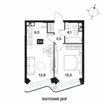 2-к кв. Москва Интеллигент жилой комплекс (40.2 м) - Фото 0