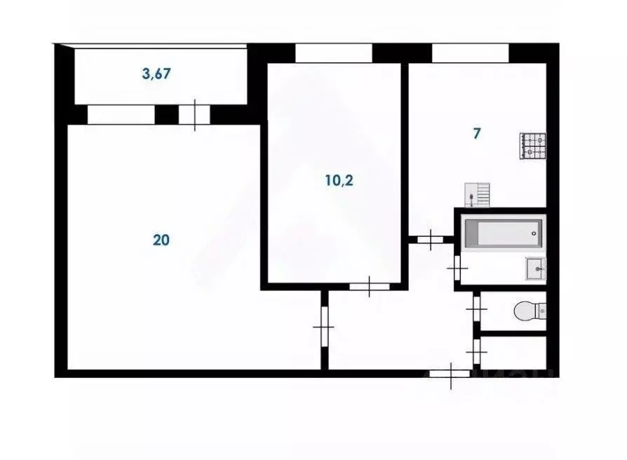 2-к кв. Санкт-Петербург Купчинская ул., 20К4 (45.5 м) - Фото 2