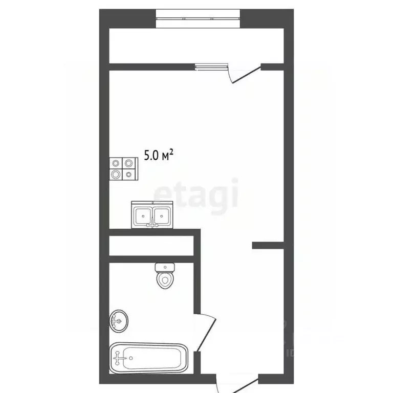 Студия Москва Клинская ул., 2А (22.0 м) - Фото 2