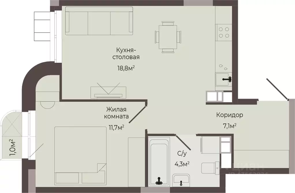 1-к кв. Нижегородская область, Нижний Новгород Соцгород жилрайон, 1-й ... - Фото 1