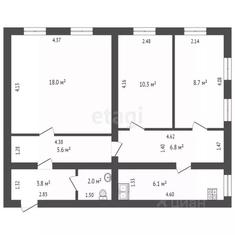 2-к кв. Костромская область, Кострома Лавровская ул., 3 (64.0 м) - Фото 1